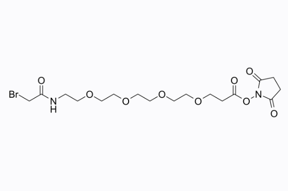 Bromoacetamido-PEG4-NHS ester.png
