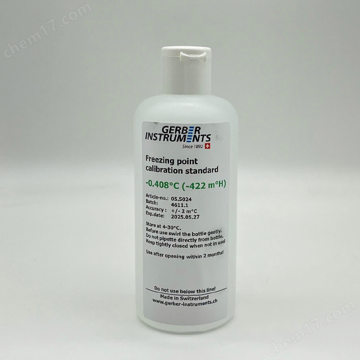 瑞士Gerber牛奶冰點儀校正液與質(zhì)控液